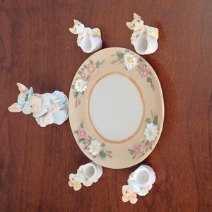 Miniature Resin 7-Piece Bunny Tea Set